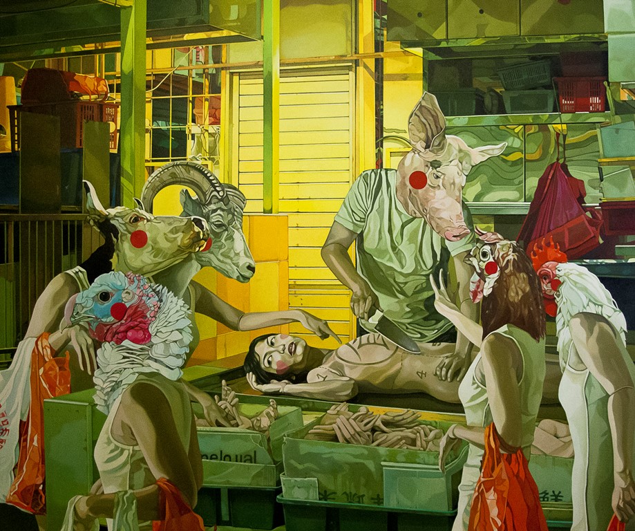 Jolene Lai, Night Market, 2013, Oil on canvas, 150 x 180cm. Presented by GALERIE SOGAN & ART