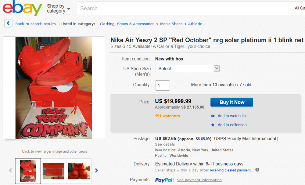 The resale market is real, as the price of these Yeezy 2 sneakers shows