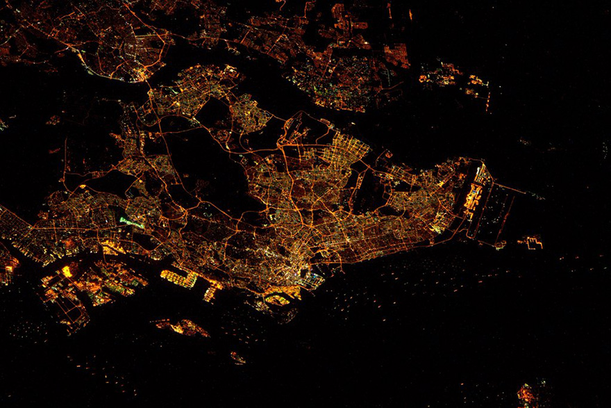 Singapore, as seen from the International Space Station