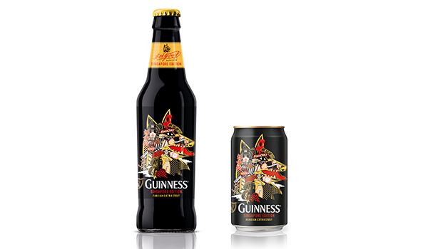 Guinness Foreign Extra Singapore Limited Edition Bottle and Can by Ben Qwek