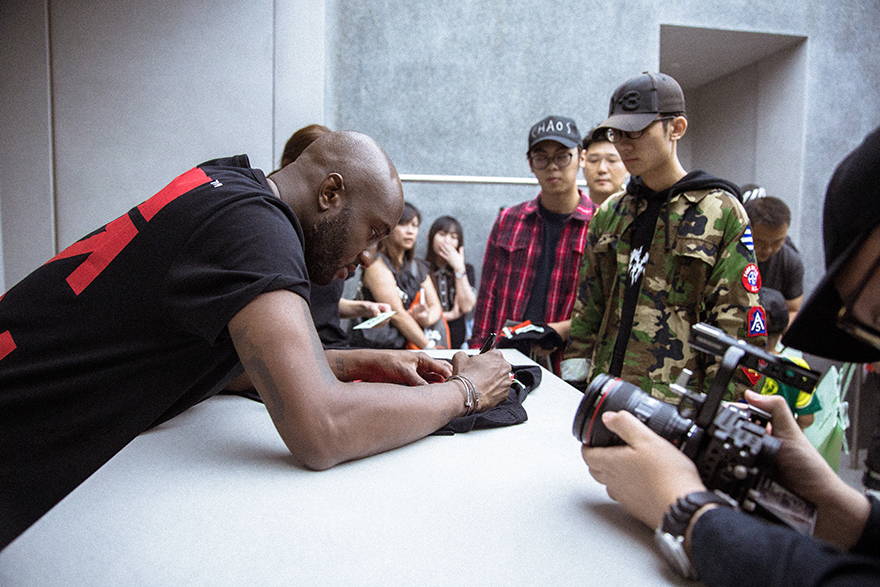 Virgil Abloh at the Off-White Singapore store