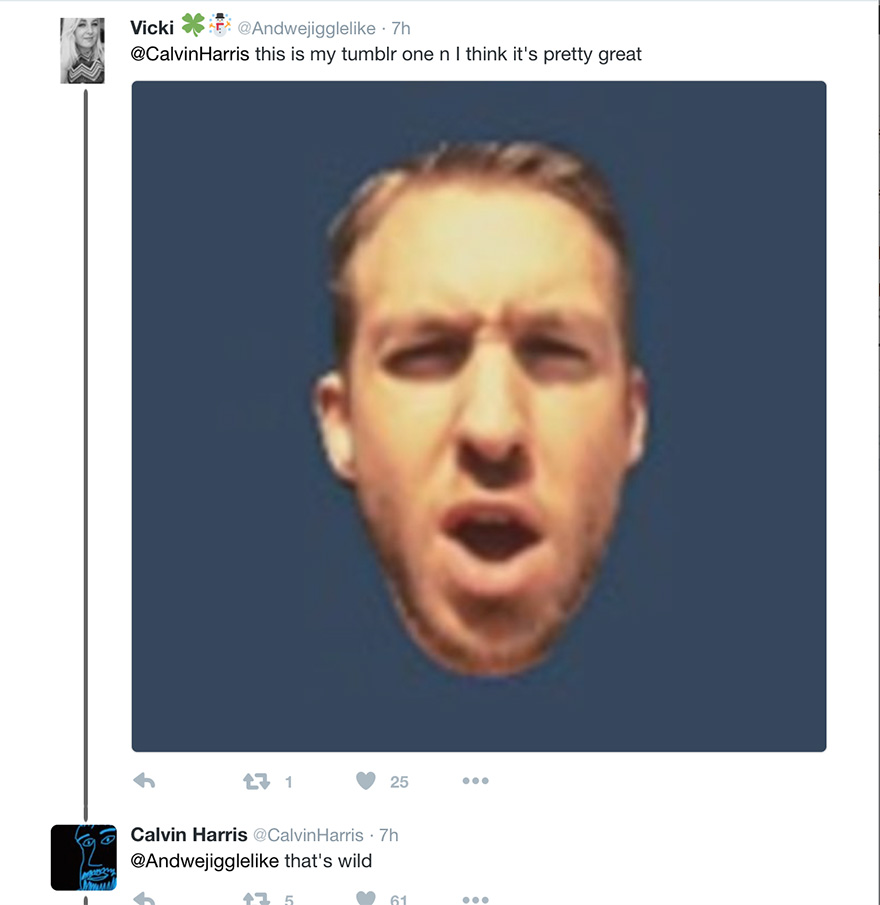 Calvin Harris took to Twitter to ask for help picking his profile picture