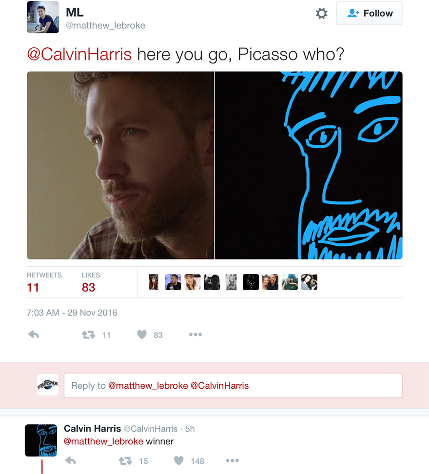 The winner for Calvin Harris' profile picture dilemma