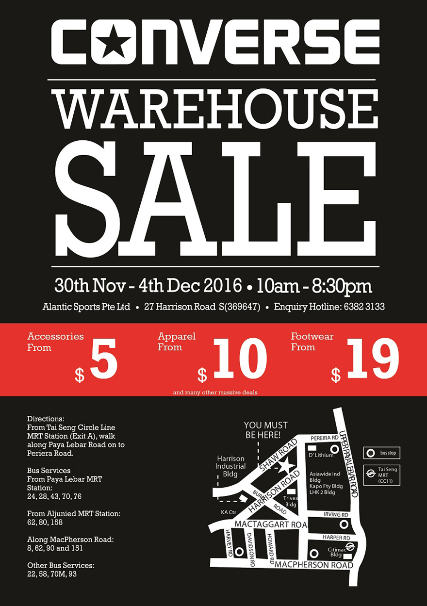 2016 Converse Warehouse Sale Flyer