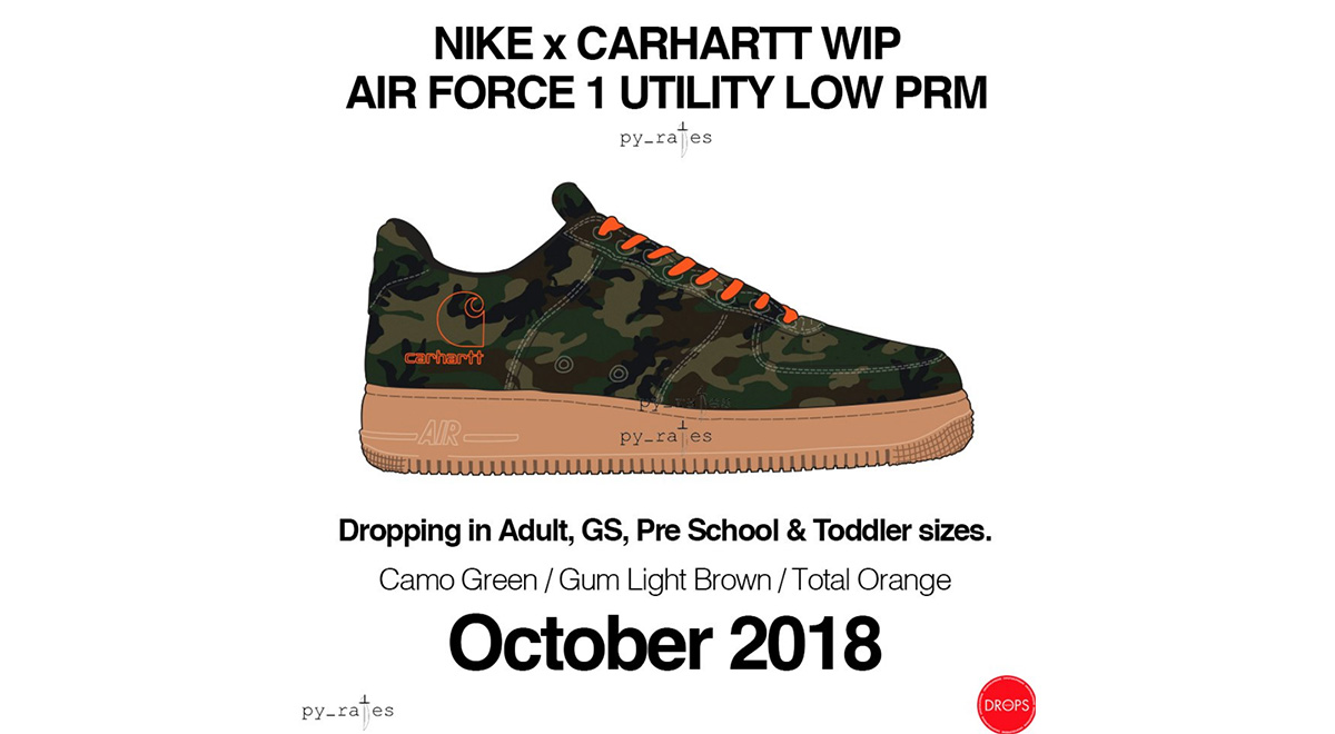 Carhartt x Nike Air Force 1 Rumored to Drop October 2018 | Straatosphere