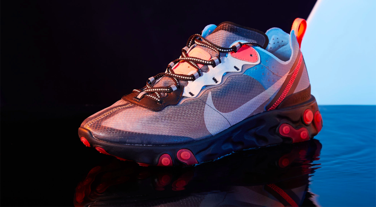 Nike React Element 87 Black, Cool Grey and Blue Chill