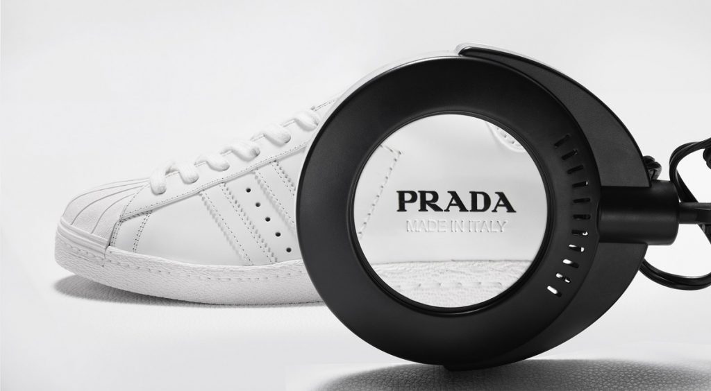 Adidas x Prada Superstar label