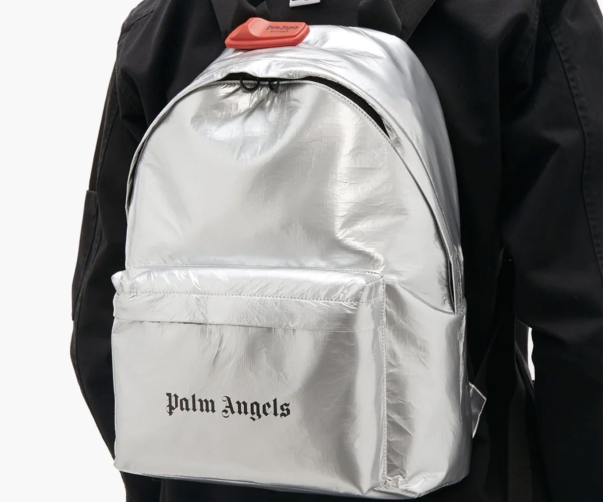 Christmas gift guide 2019 above 300 Palm Angels Logo-print metallic coated-cotton backpack