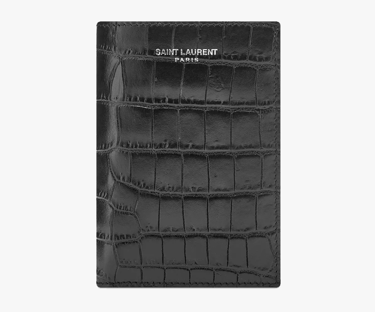 Christmas gift guide 2019 above 300 Saint Laurent Embossed Croc Credit Card Wallet