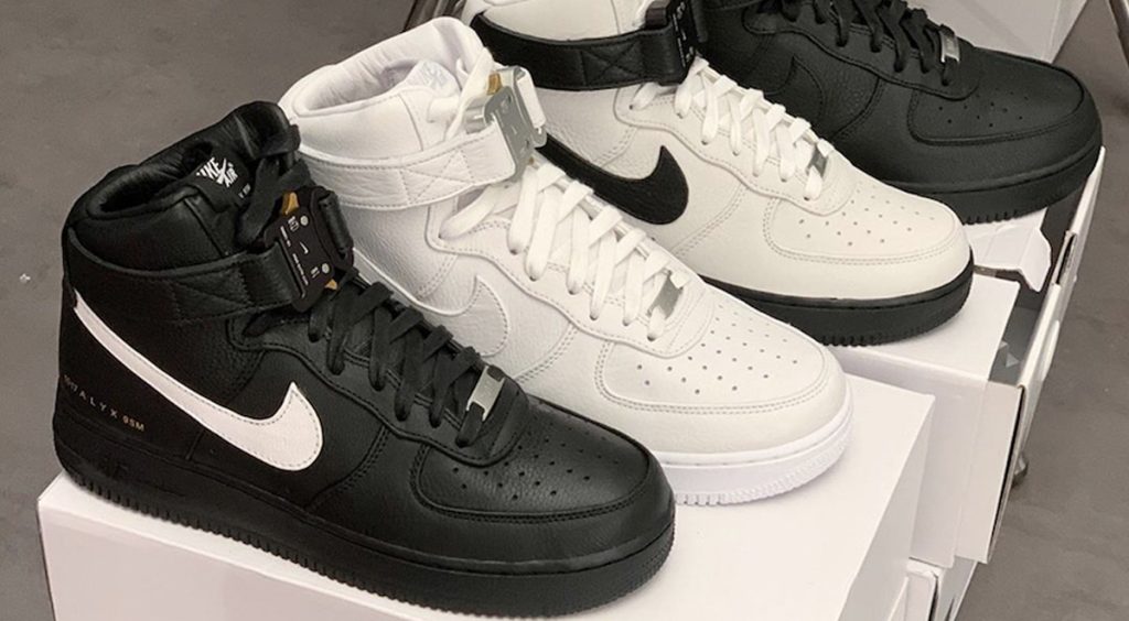 Alyx x Nike Air Force 1 High Colorways on boxes
