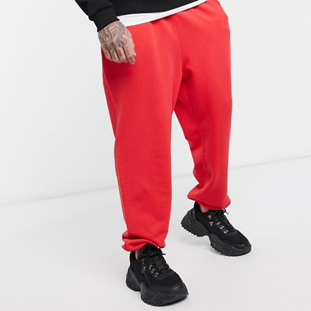 Chinese New Year Shopping Guide ASOS DESIGN relaxed joggers in red with toggle hem