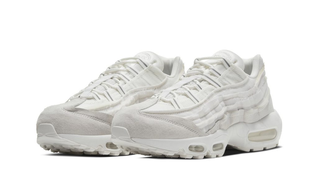 Comme des Garçons x Nike Air Max 95 white angled