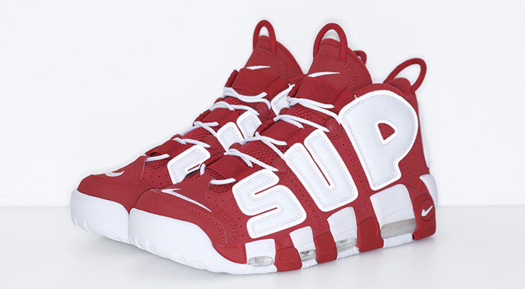 SS20 Supreme x Nike Air Force 1 Air More Uptempo Supreme Suptempo Red The Sole Supplier