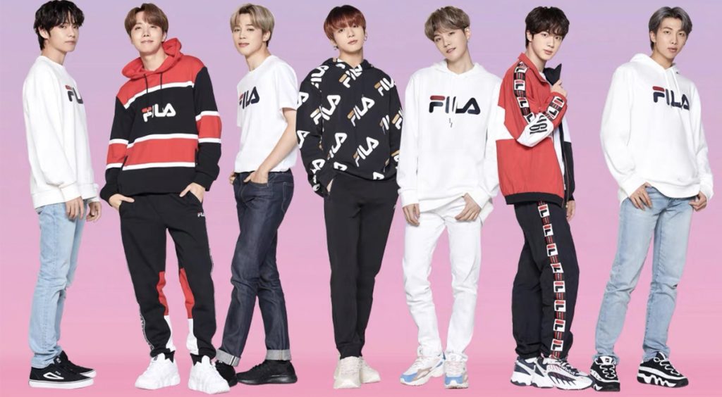 BTS Fila Fusion Collection group