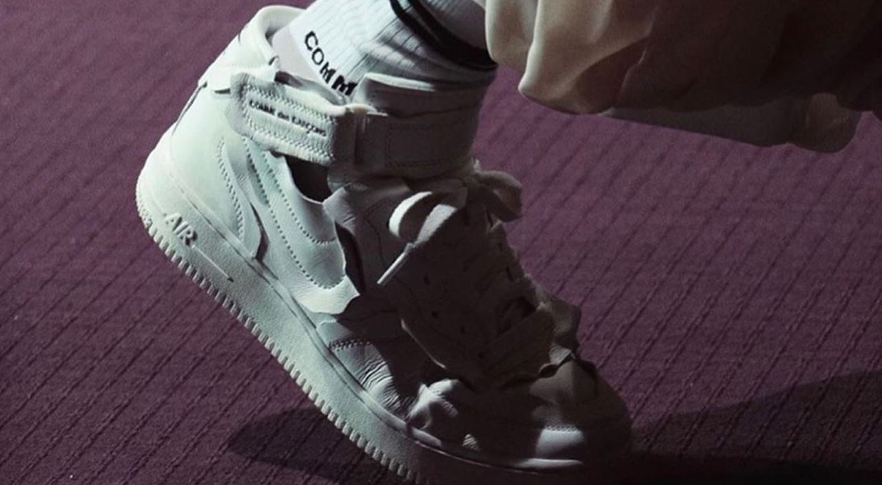 Comme des Garçons x Nike Air Force 1 Mid white runway