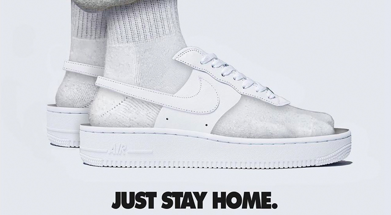 quarantine ready sneakers @krxone Air Force 1 Just Stay Home