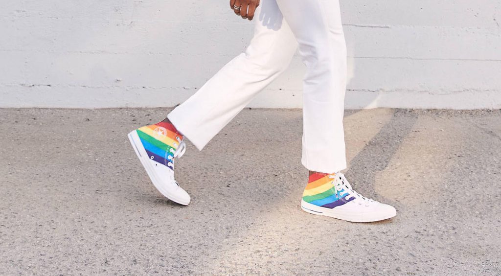 Nike and Converse Pride collection converse on feet