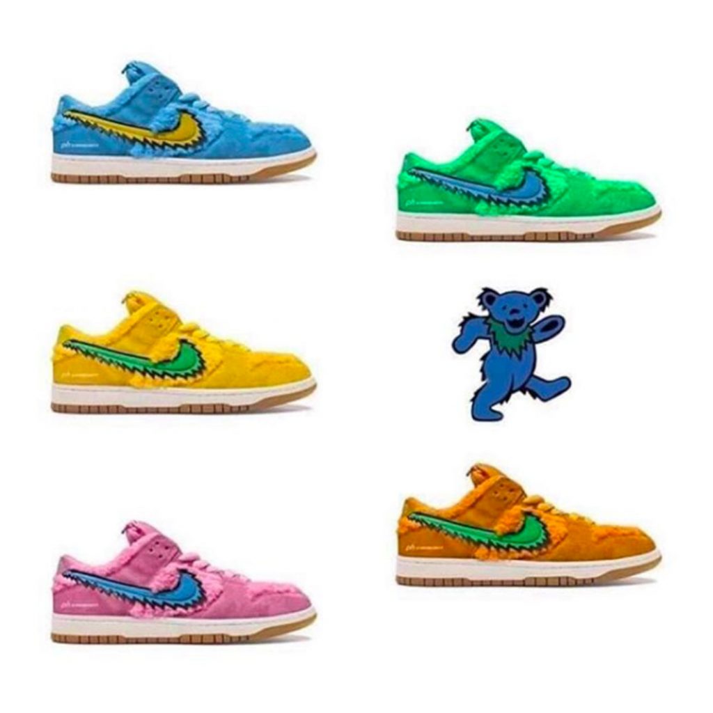 Upcoming Nike Dunks Releases Grateful Dead x Nike SB Dunk Low all colorways