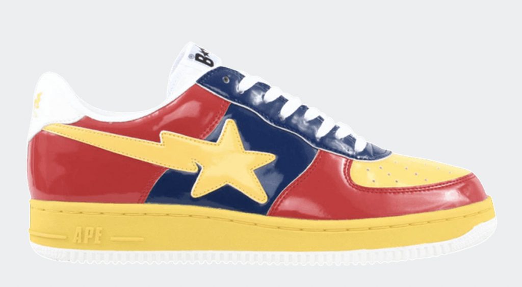 Human Made x Adidas Rivalry Low red yellow blue Bapesta