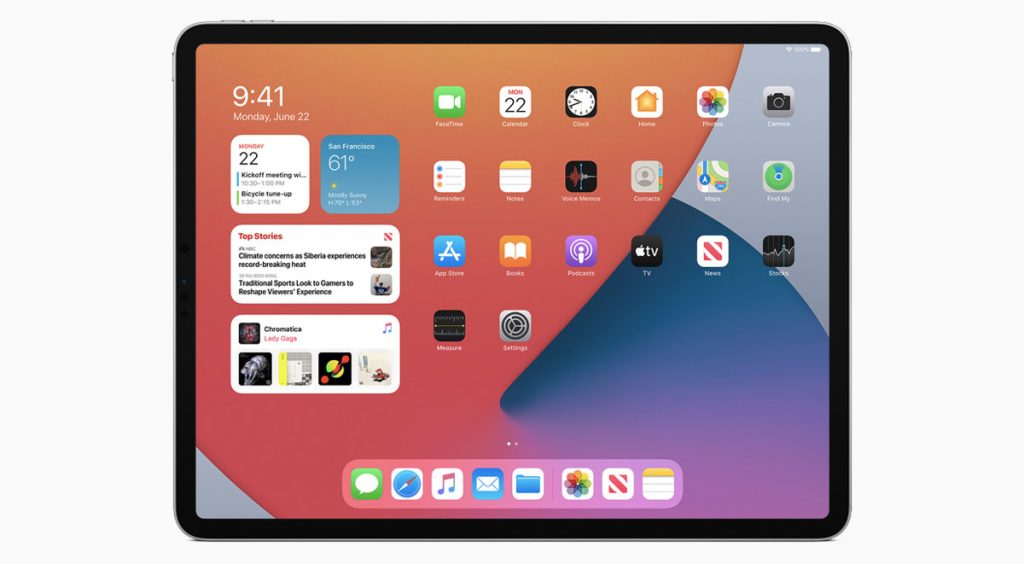 WWDC 2020 iPad home screen