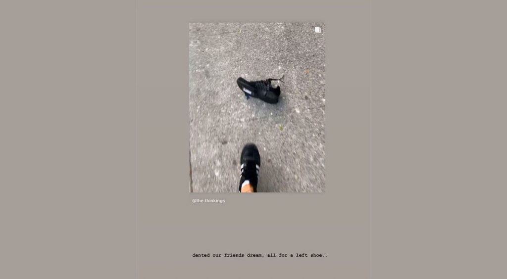 “Streetwear” is dead Virgil Abloh Instagram Story left shoe