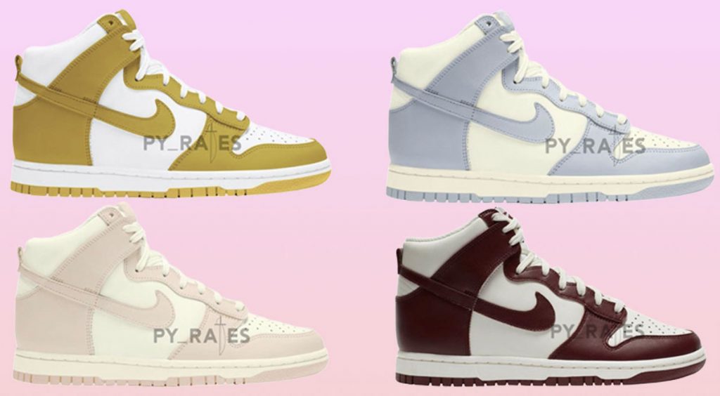 Women's Nike Dunk High four colorways
