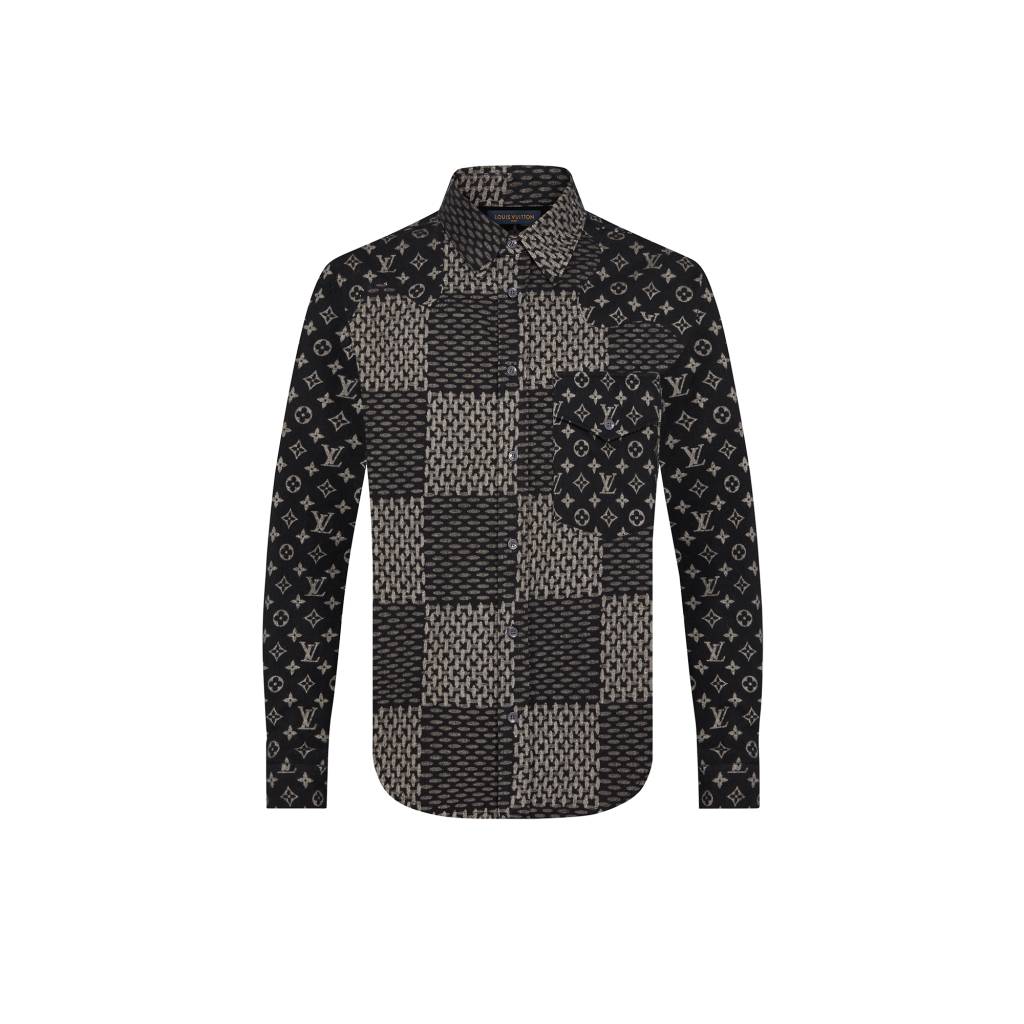 Original Louis Vuitton X NIGO Shirt Flannel Black [S]