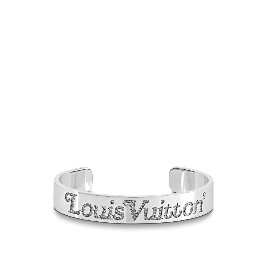 Louis Vuitton x Nigo Squared Strass Double Ring Silver