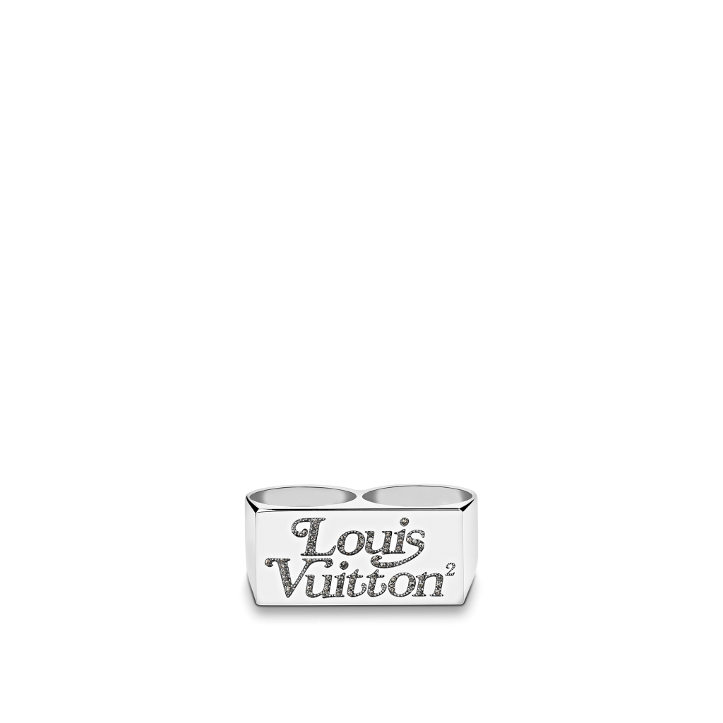 Louis Vuitton X Nigo Squared Strass Logo Double Ring