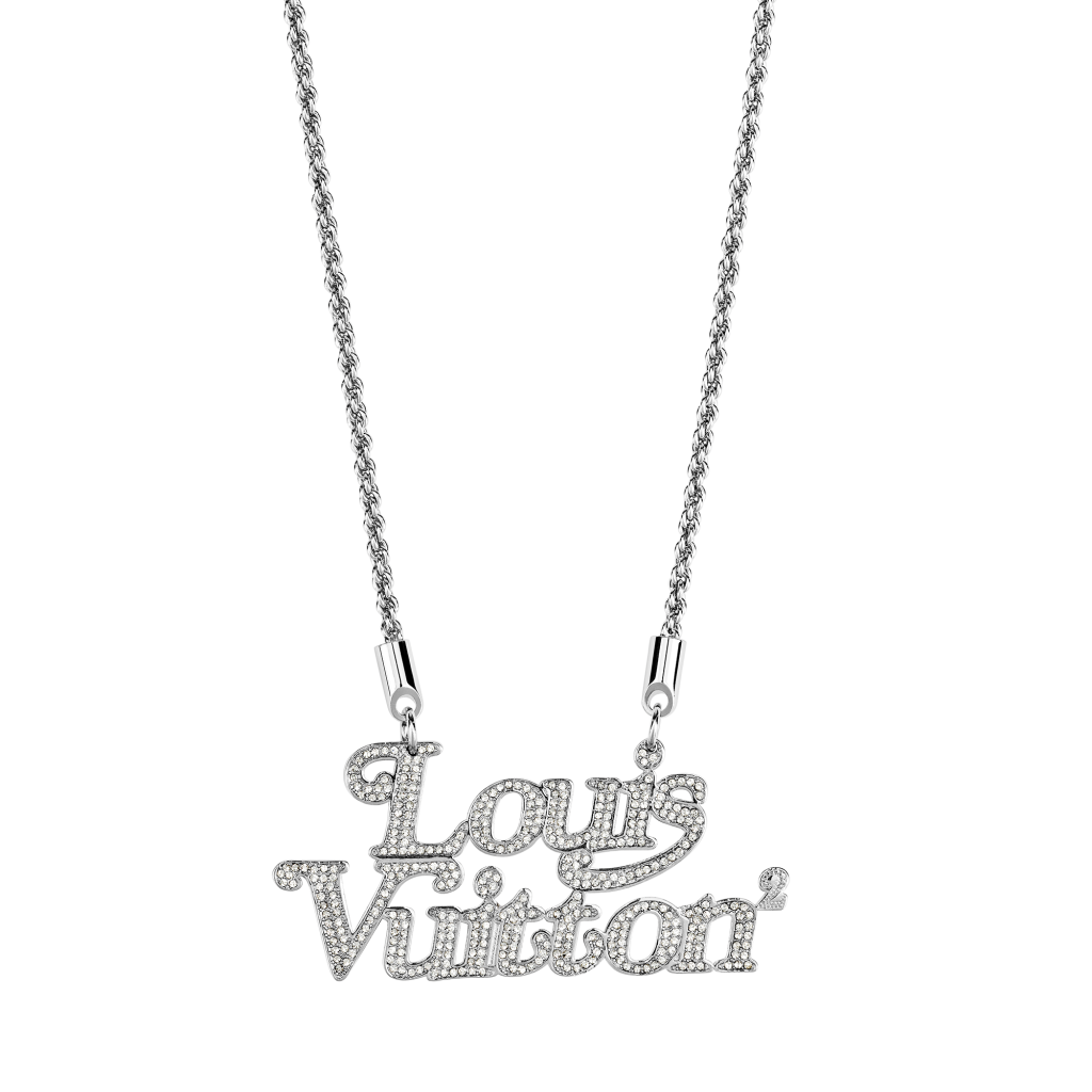 Louis Vuitton x Nigo Squared Strass Necklace Silver