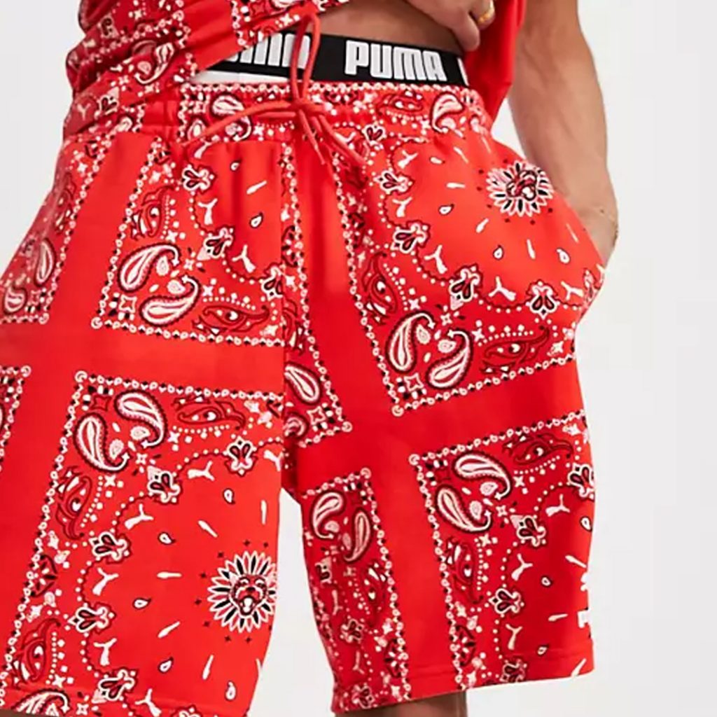 National Day Guide 2021 Puma off beat paisley shorts in red