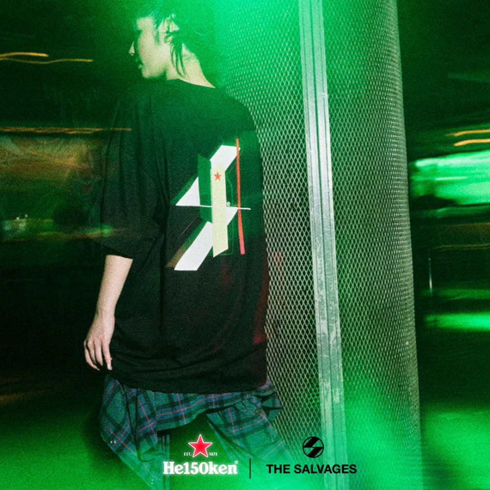A t-shirt from the Heineken x The Salvages collaboration.