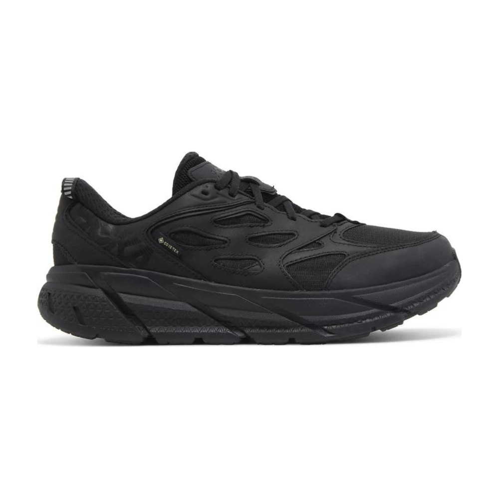 The Clifton L GORE-TEX 'Black', a sneaker by Hoka, a brand with a rich history.