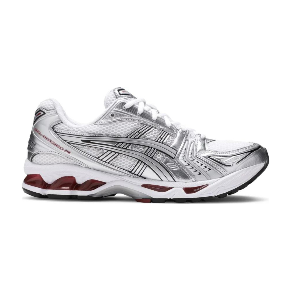 The Gel Kayano 14 'Pure Silver Red' by Asics.